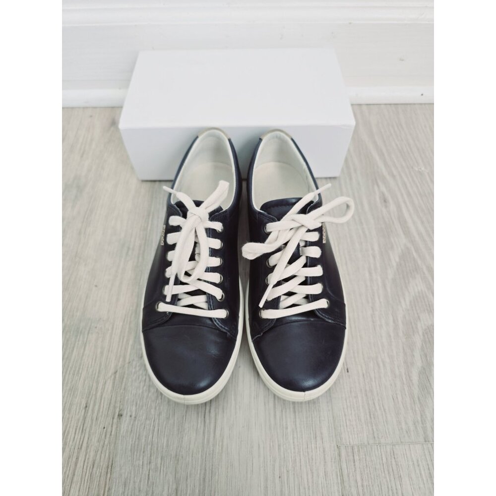 ECCO Soft 7 Navy Blue Lace Up Womens Leather Cap Toe Sneaker Shoes 7 7.5 38 - Picture 5 of 12
